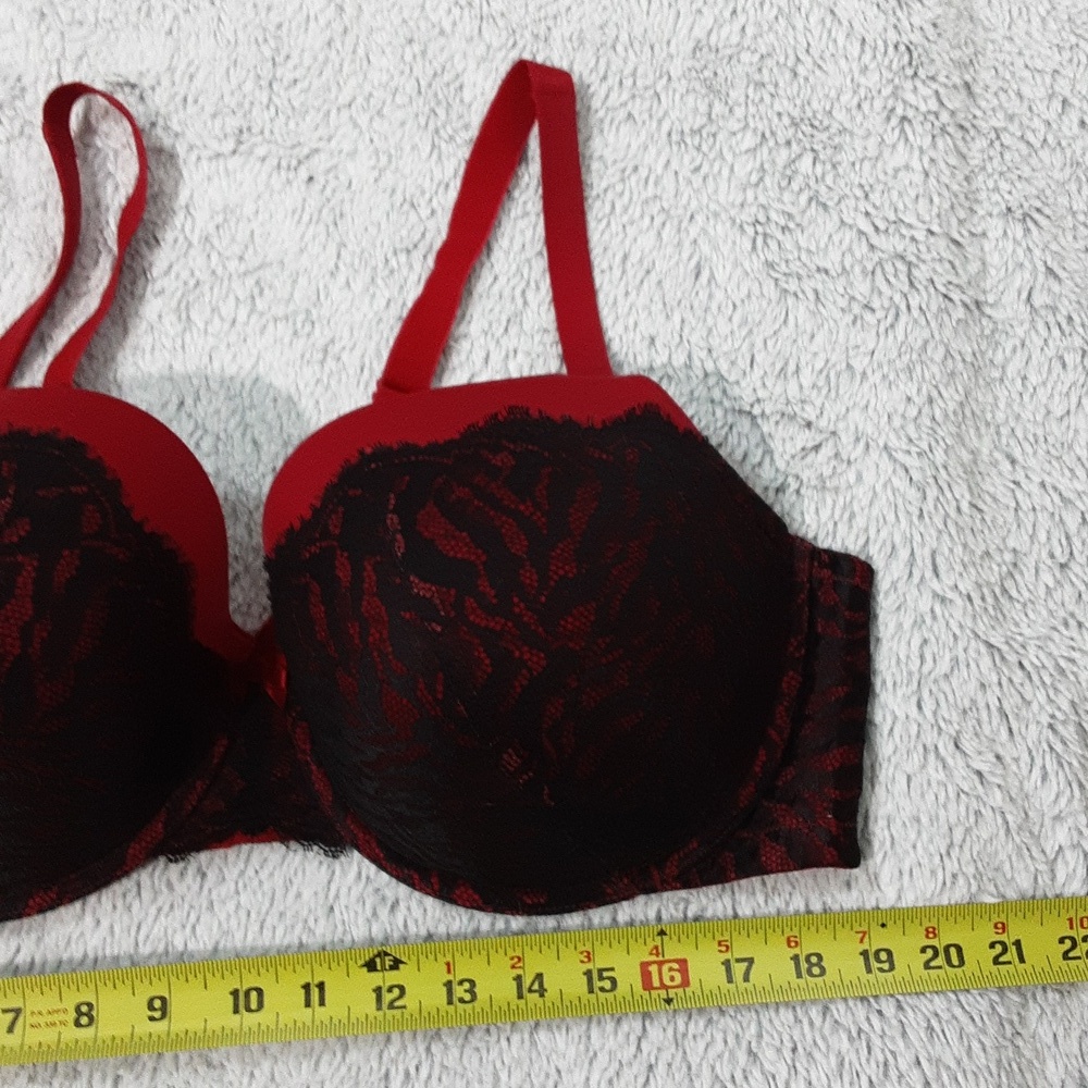 TORRID Women's Bra Underwire Red And Black PUSH UP Lace Bra. Size 46DD. - Picture 10 of 12